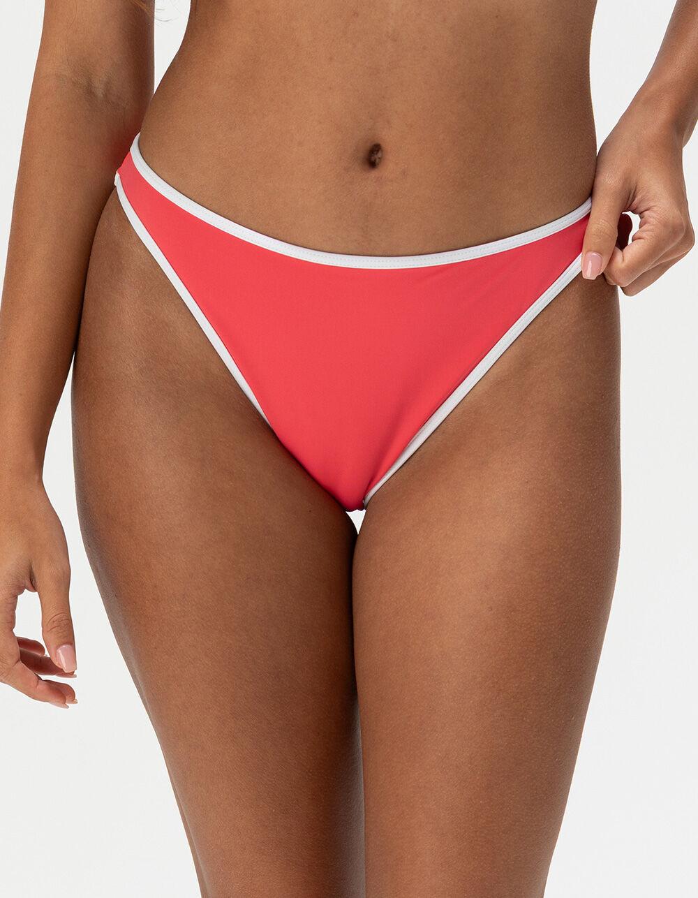 JOLYN Dina High Leg Bikini Bottoms - CORAL Product Image