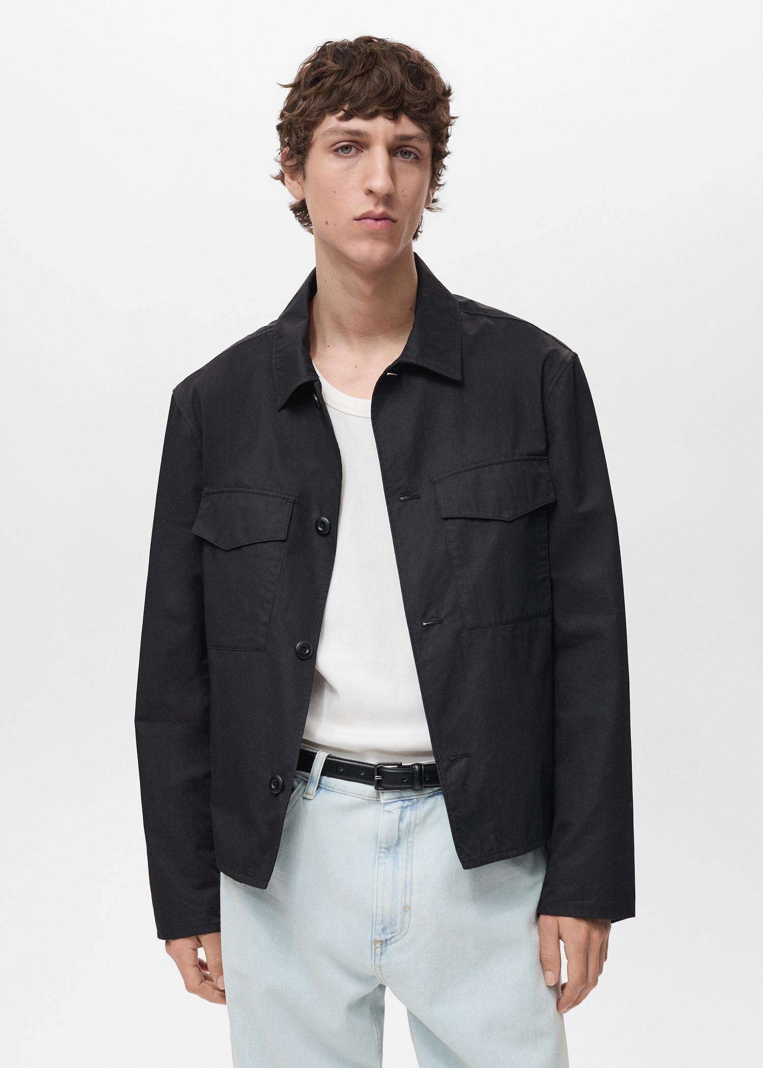 Relaxed-fit cotton overshirt - Men | MANGO USA Product Image