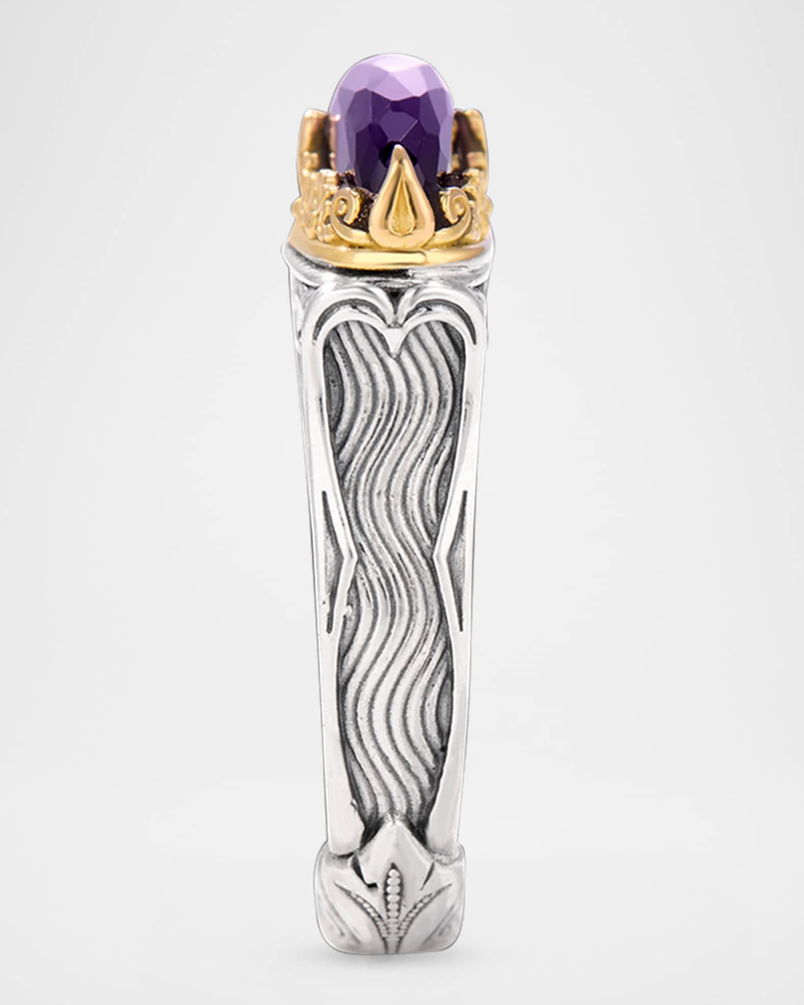 Kyma Silver and Gold Amethyst Quartz Ring Product Image