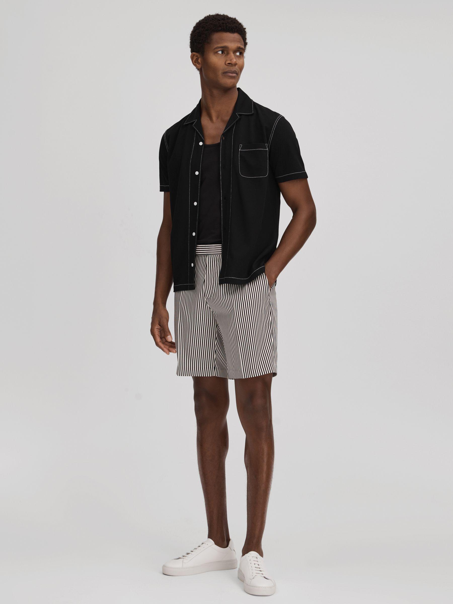 Striped Adjuster Shorts in Black/White Product Image