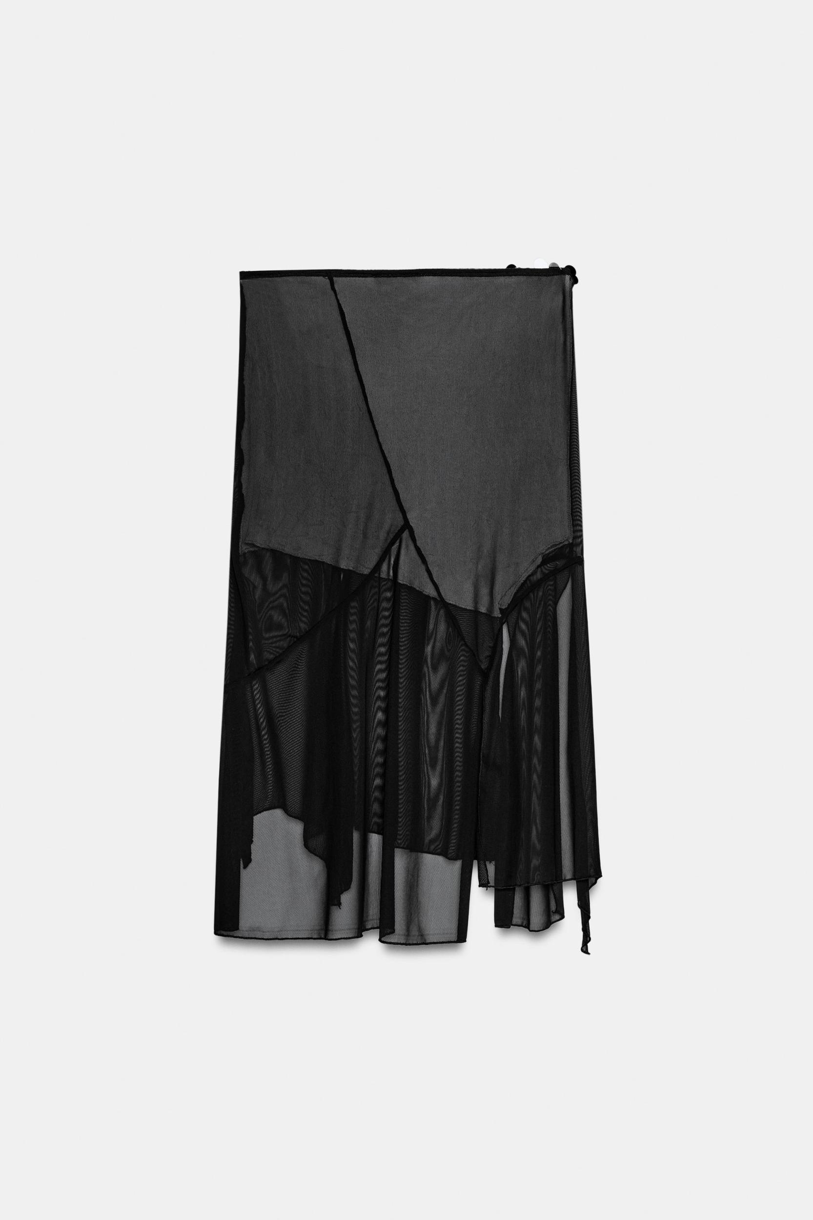 SEQUIN ASYMMETRIC TULLE SKIRT Product Image
