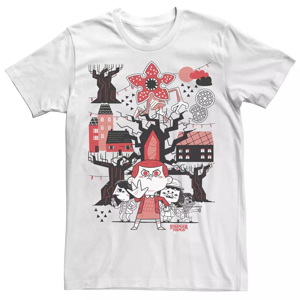 Big & Tall Stranger Things Day Group Shot Chibi Tee, Men's,  Product Image