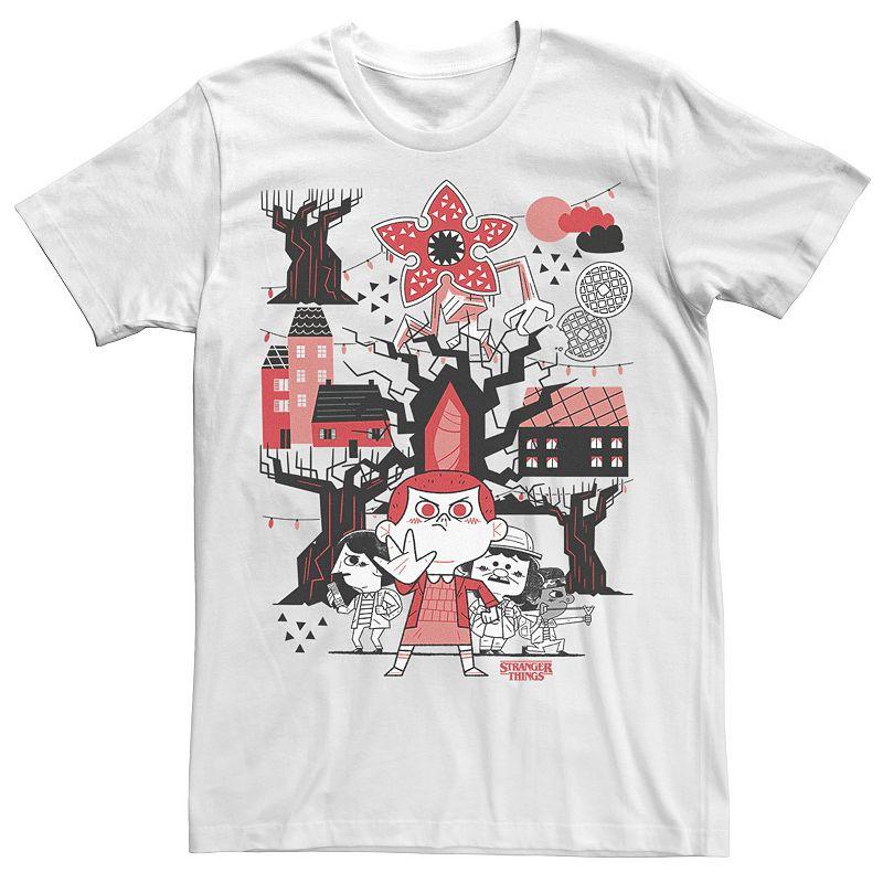 Big & Tall Stranger Things Day Group Shot Chibi Tee, Men's,  Product Image