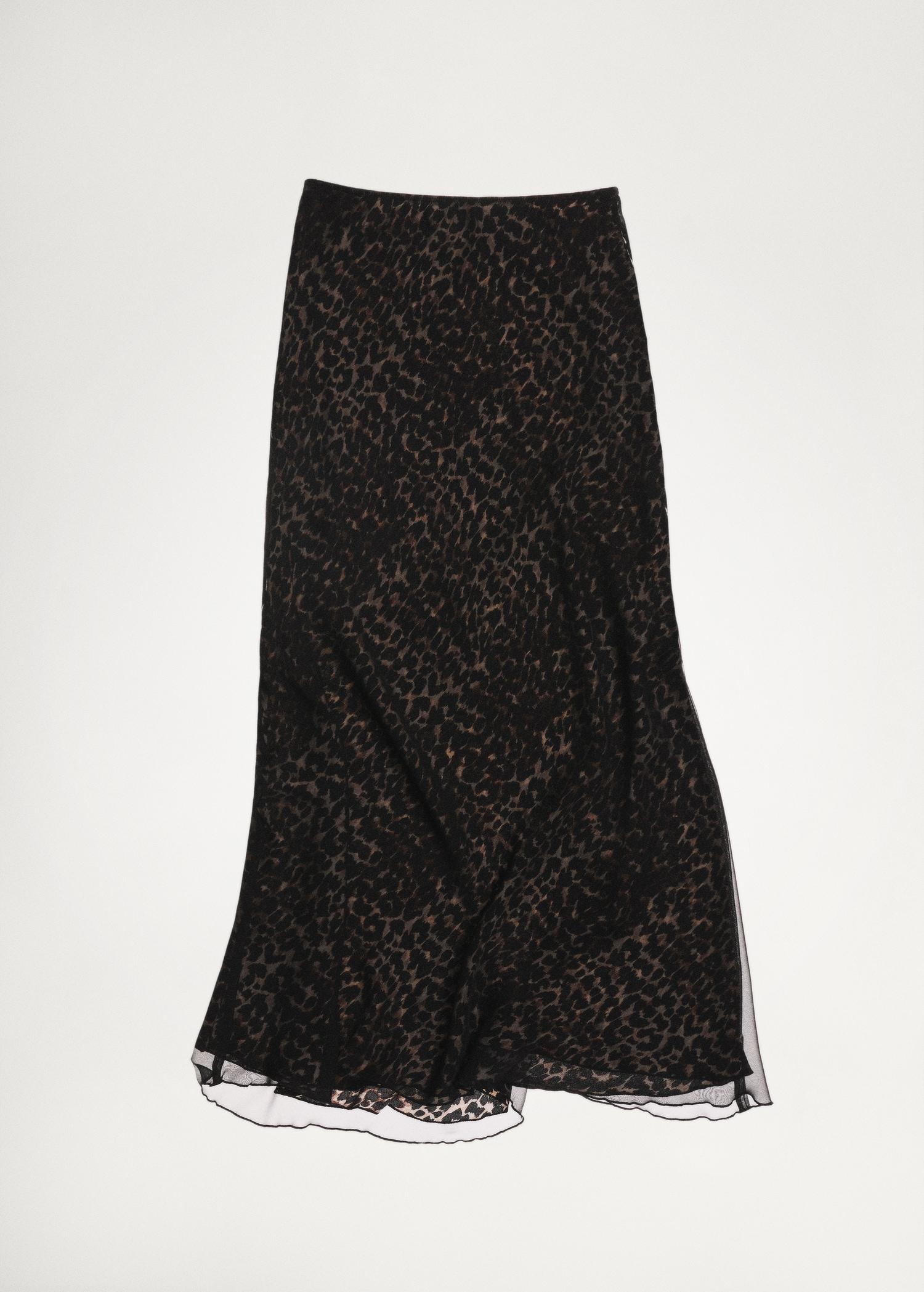 Leopard-print flared skirt - Women | MANGO USA Product Image