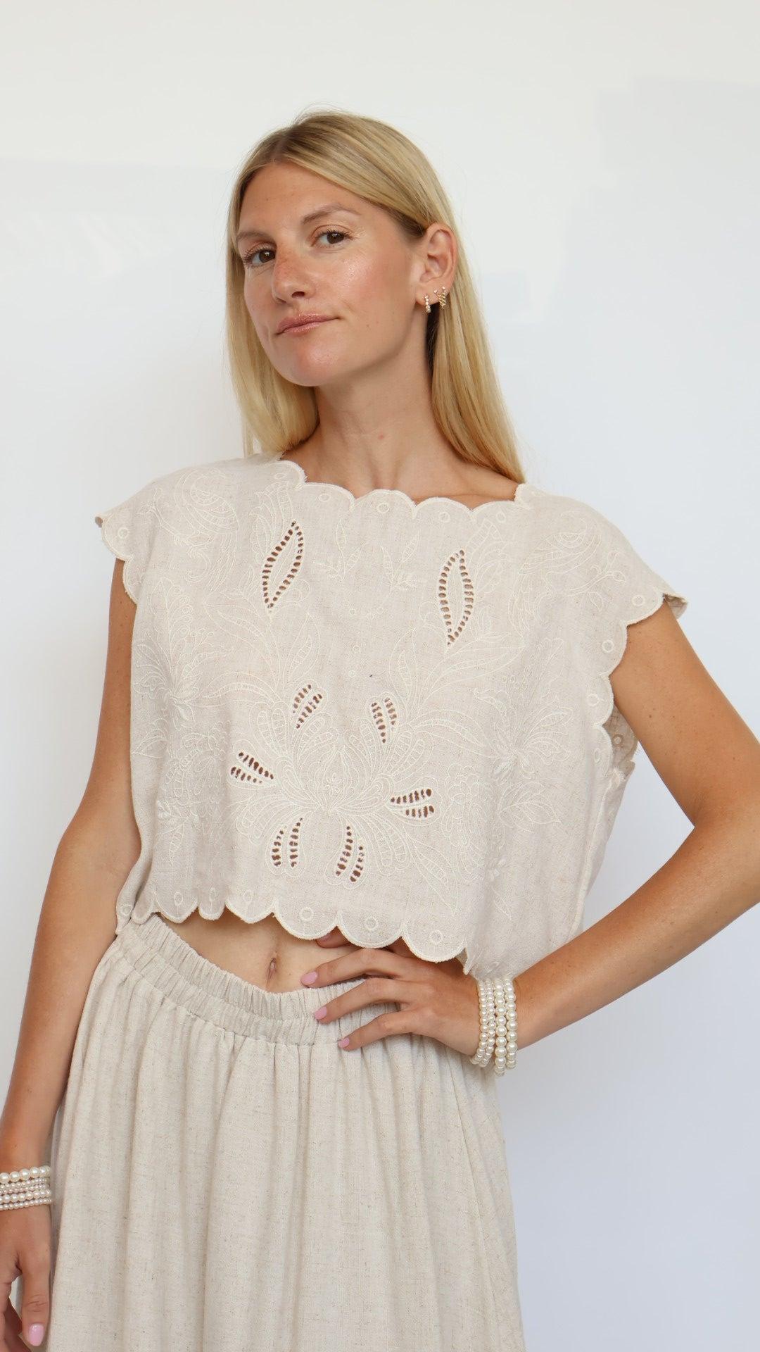 Scalloped Edge Crop Top Product Image