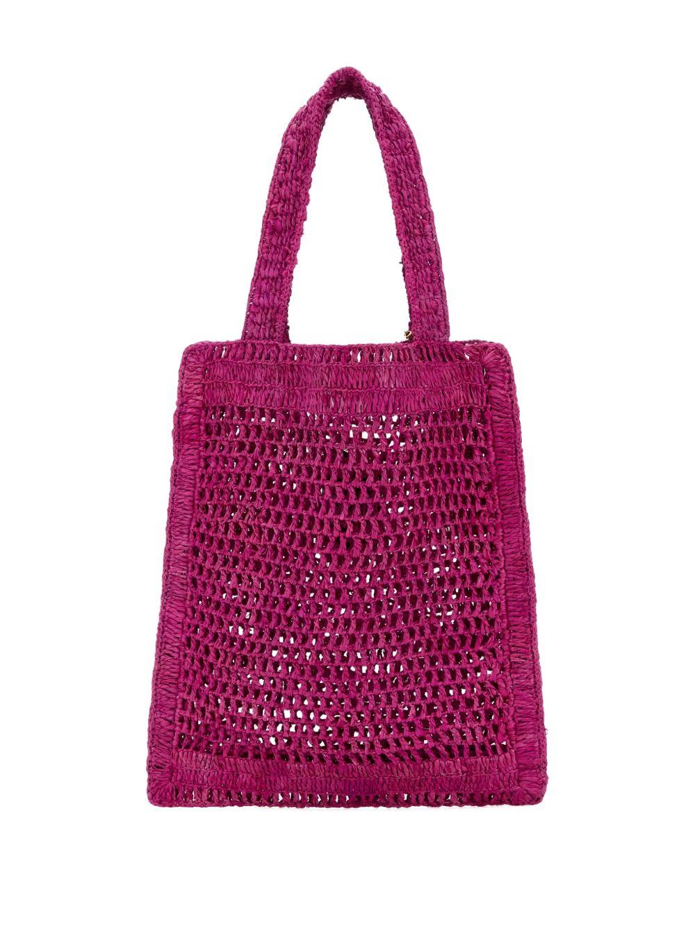 CHLOÉ Chloe Women Fuchsia Raffia Estate Banana Shopping Bag In Fuchsiarose Product Image