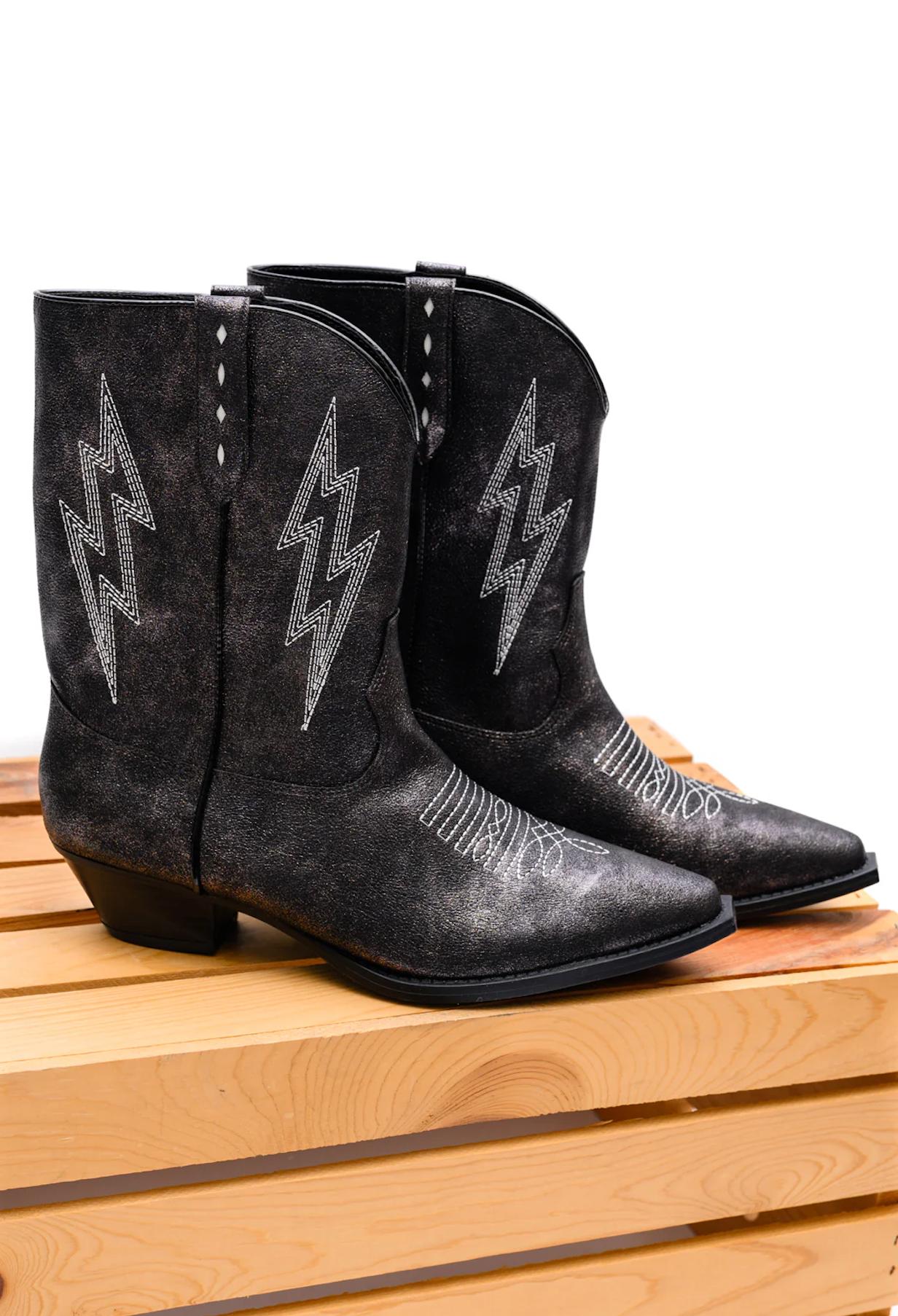 Bowie Metallic Boot in Black (Online Exclusive) Product Image
