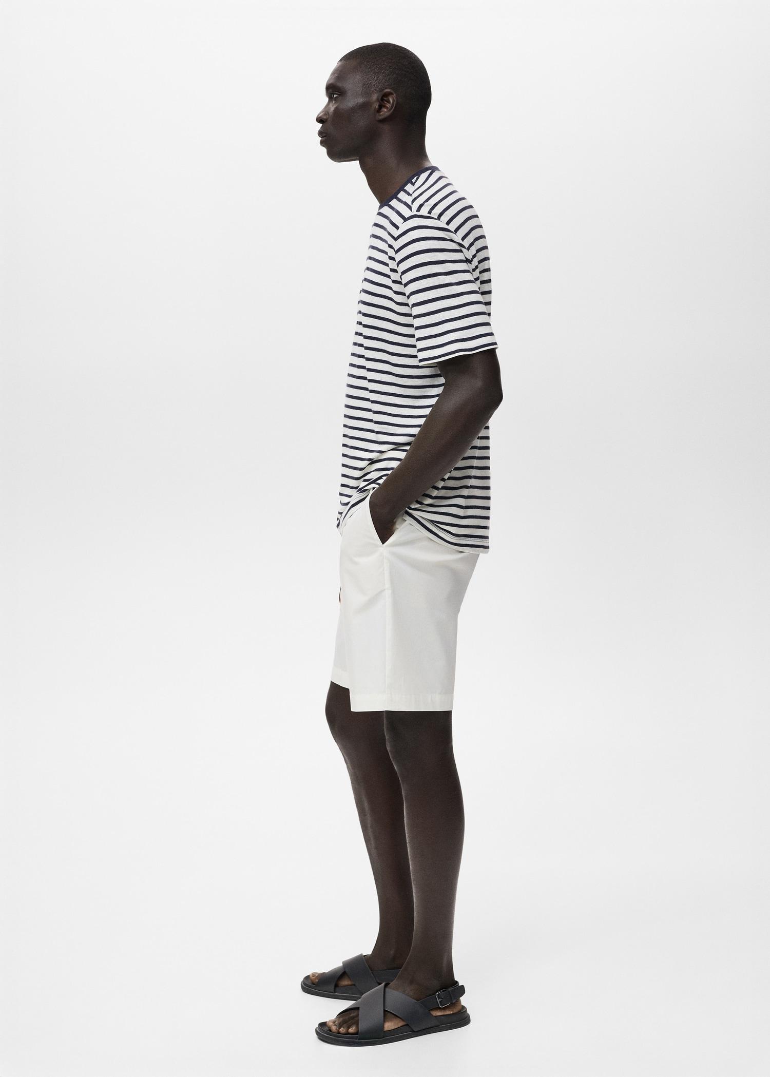 Cotton bermuda shorts with an interior elastic strip - Men | MANGO USA Product Image