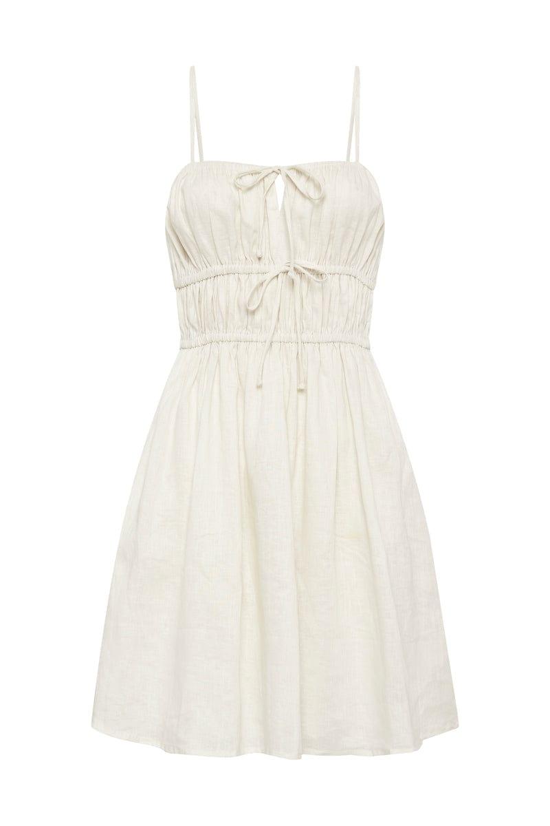 Shivka Mini Dress Plain Egg Shell - Final Sale Product Image