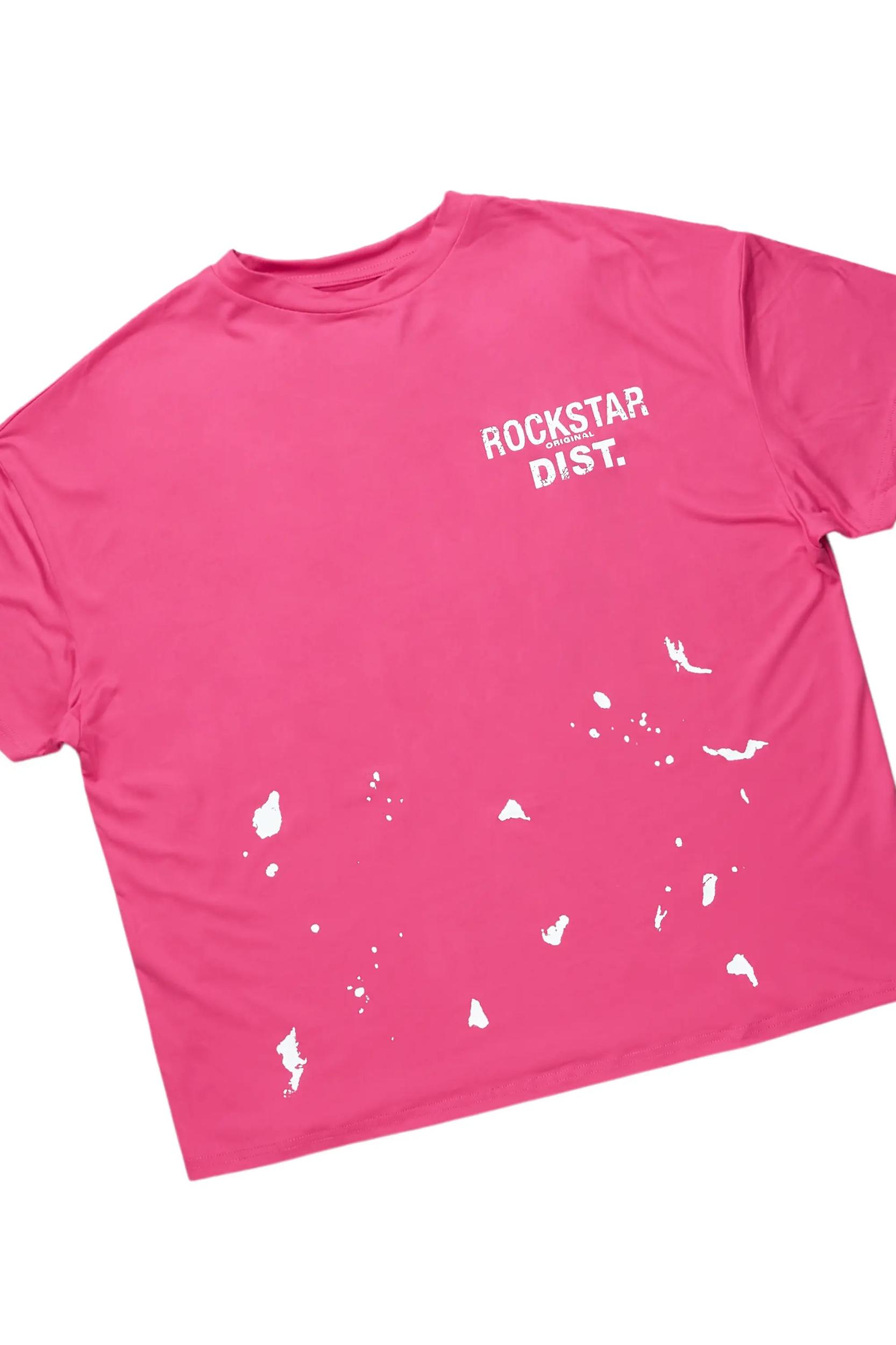 Living For It Fuchsia Bike Short Set Female Product Image