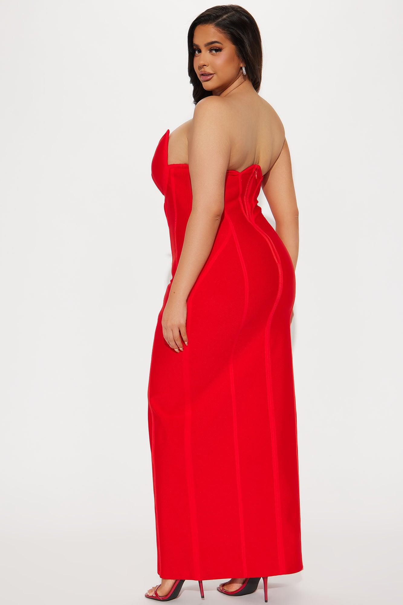 Norah Bandage Maxi Dress - Red Product Image