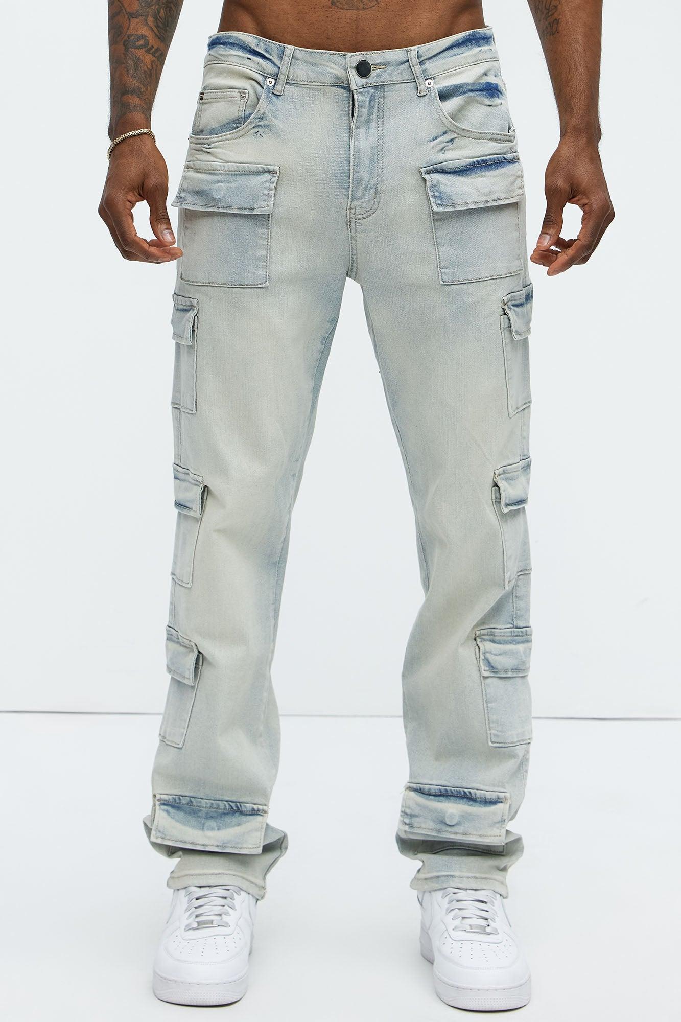 Do It Cargo Straight Jeans - Light Wash Product Image