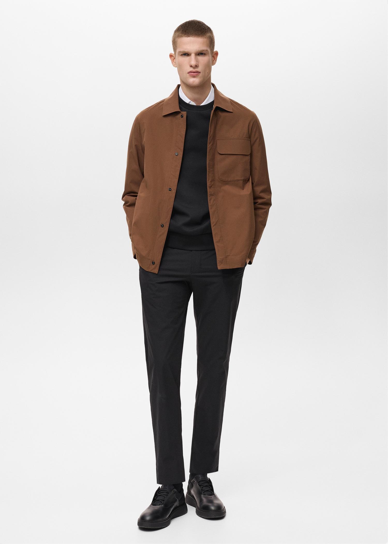 Water-repellent jacket with pockets - Men | MANGO USA Product Image