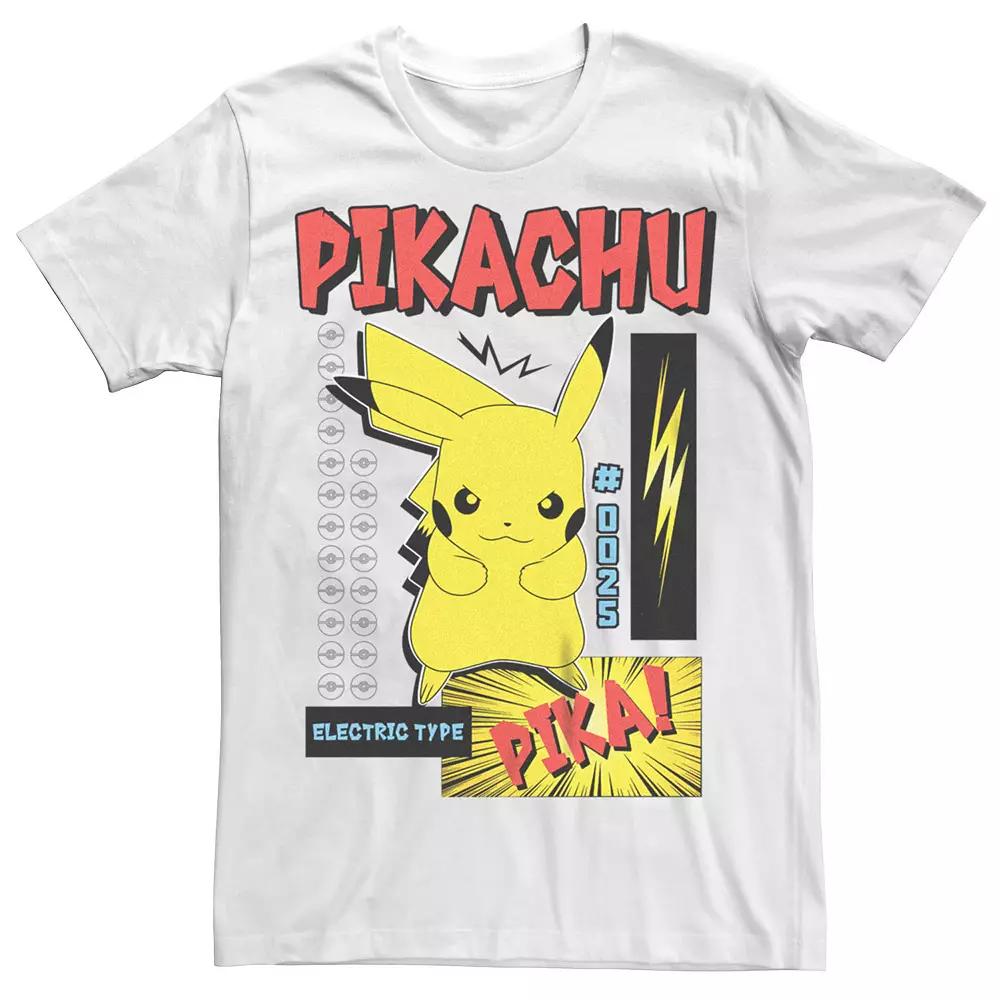Men's Pokemon Pikachu Electric Type Pika Bam Tee, Size: XXL, White Product Image