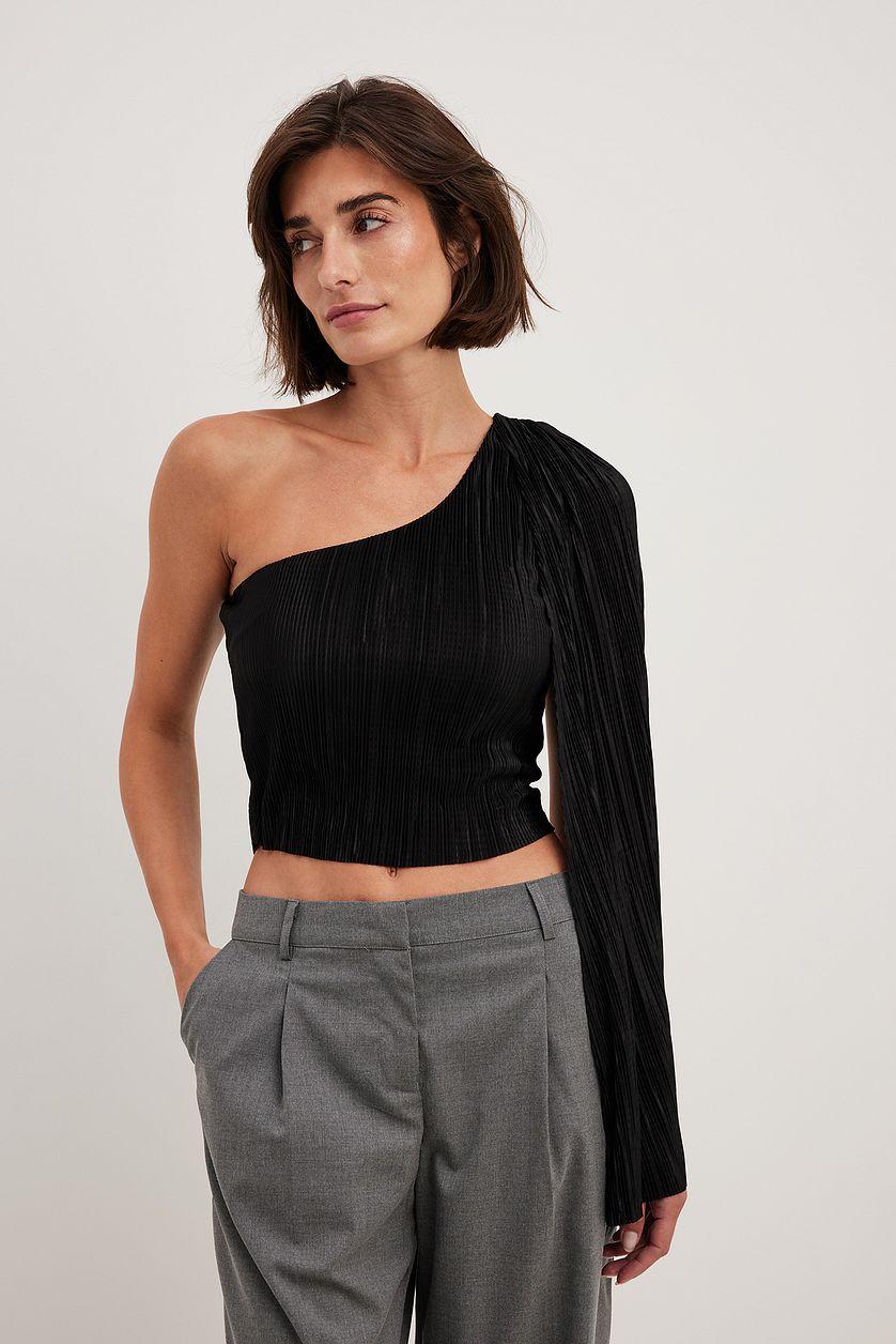 Pleated One Shoulder Top Product Image