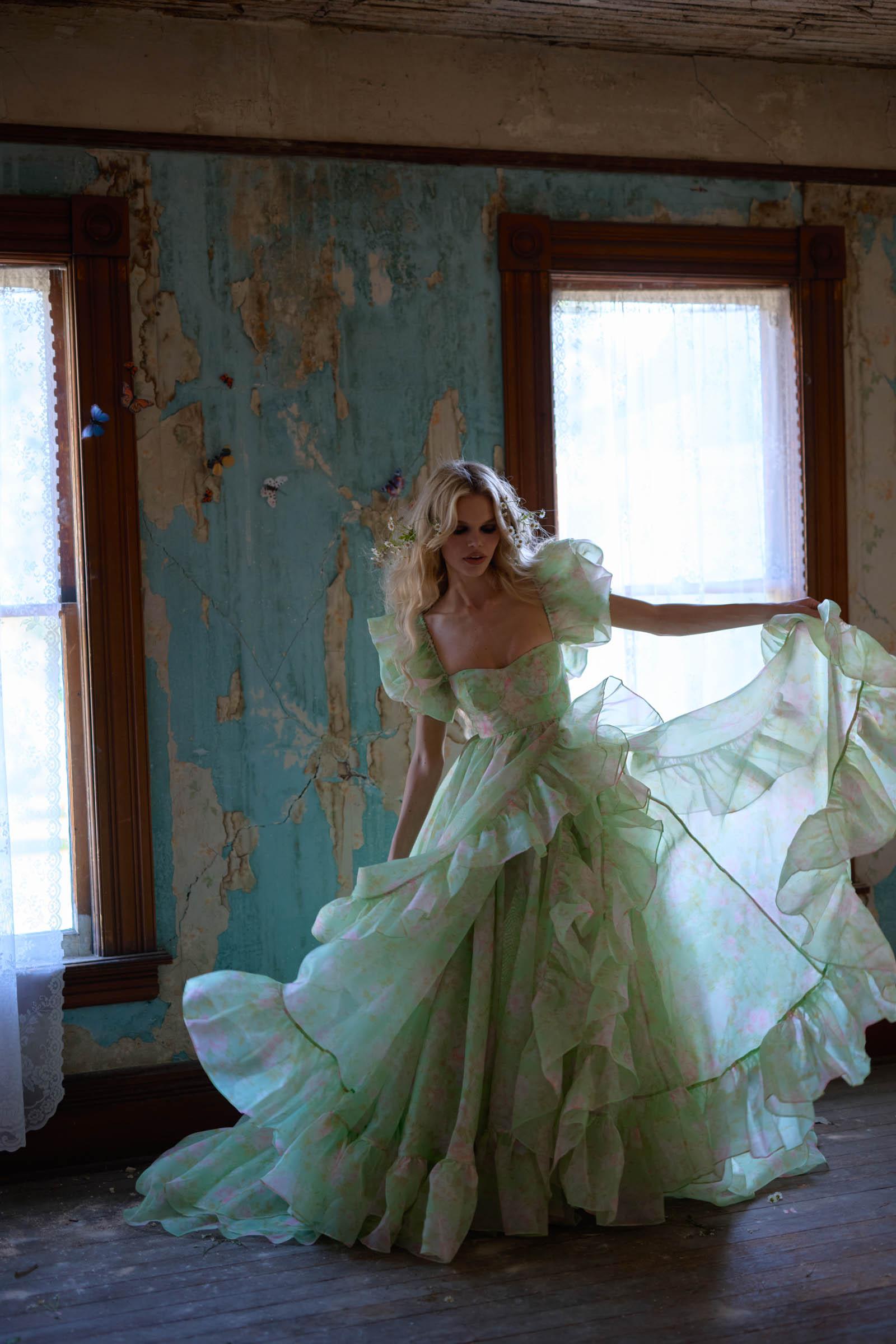 The Acid Trip In Bloom Bridal Gown Product Image