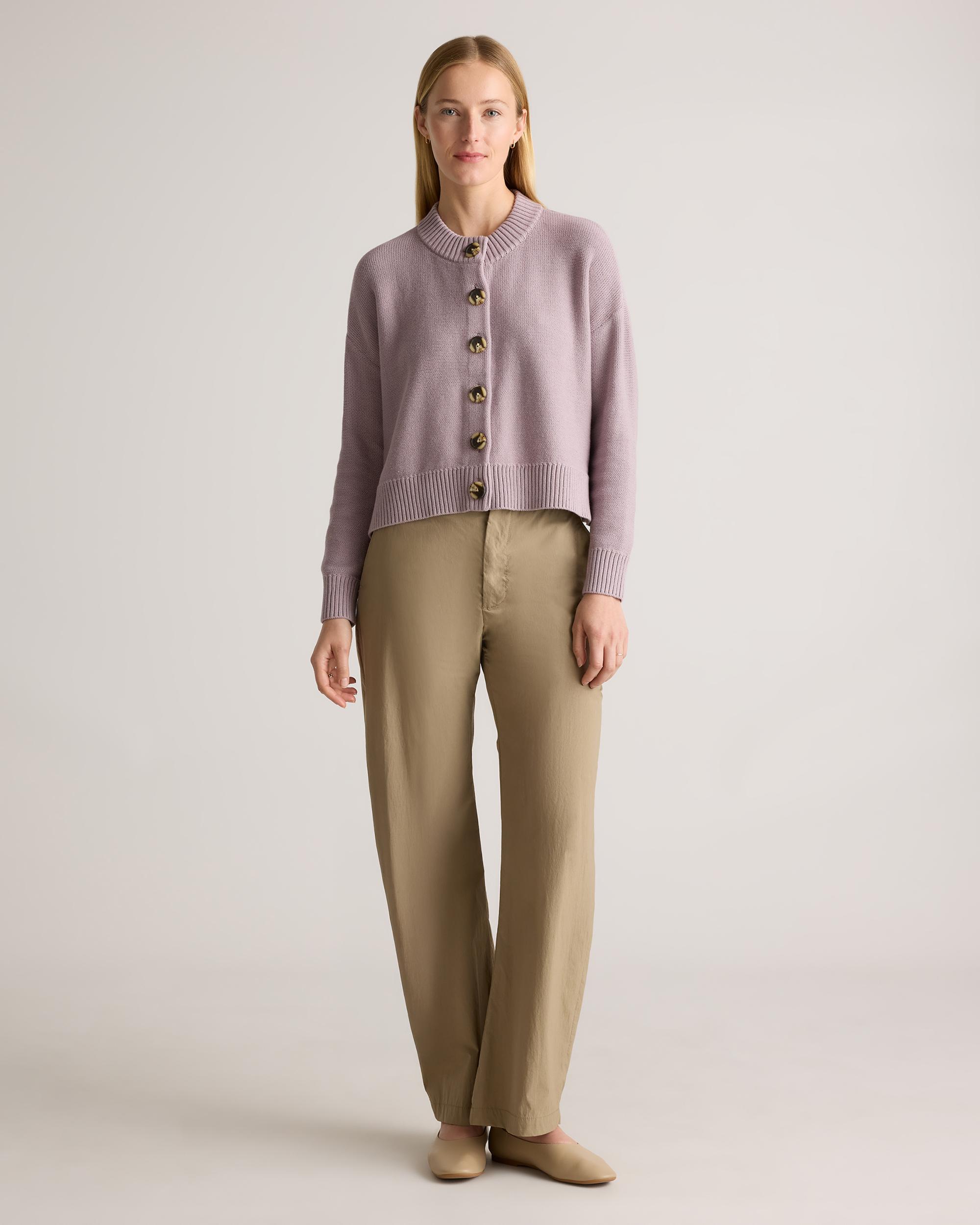 Quince | Women's Cropped Cardigan Sweater Organic Cotton Product Image