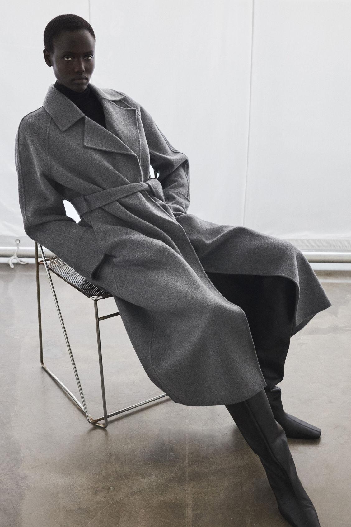 BELTED DOUBLE-FACED WOOL COAT Product Image
