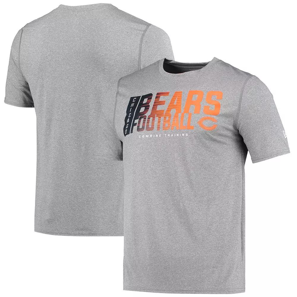 Men's New Era Heathered Gray Chicago Bears Combine Authentic Game On T-Shirt, Size: Small, Grey Product Image