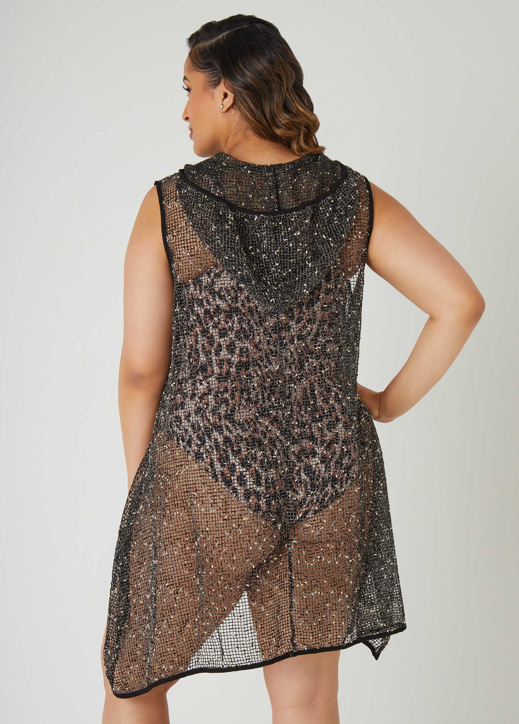 Open Knit Hooded Cover Up Product Image