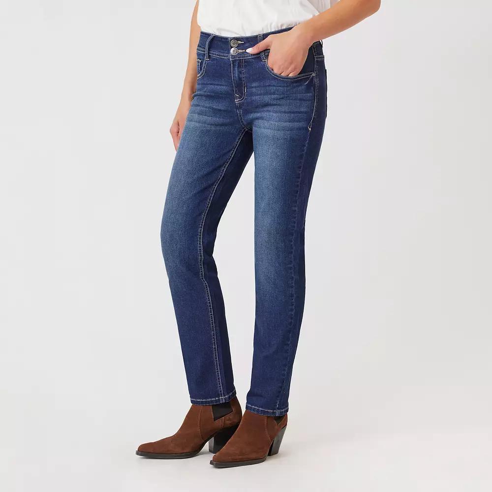 Womens Angels Forever Young Curvy Mid Rise Straight Leg Jeans Product Image