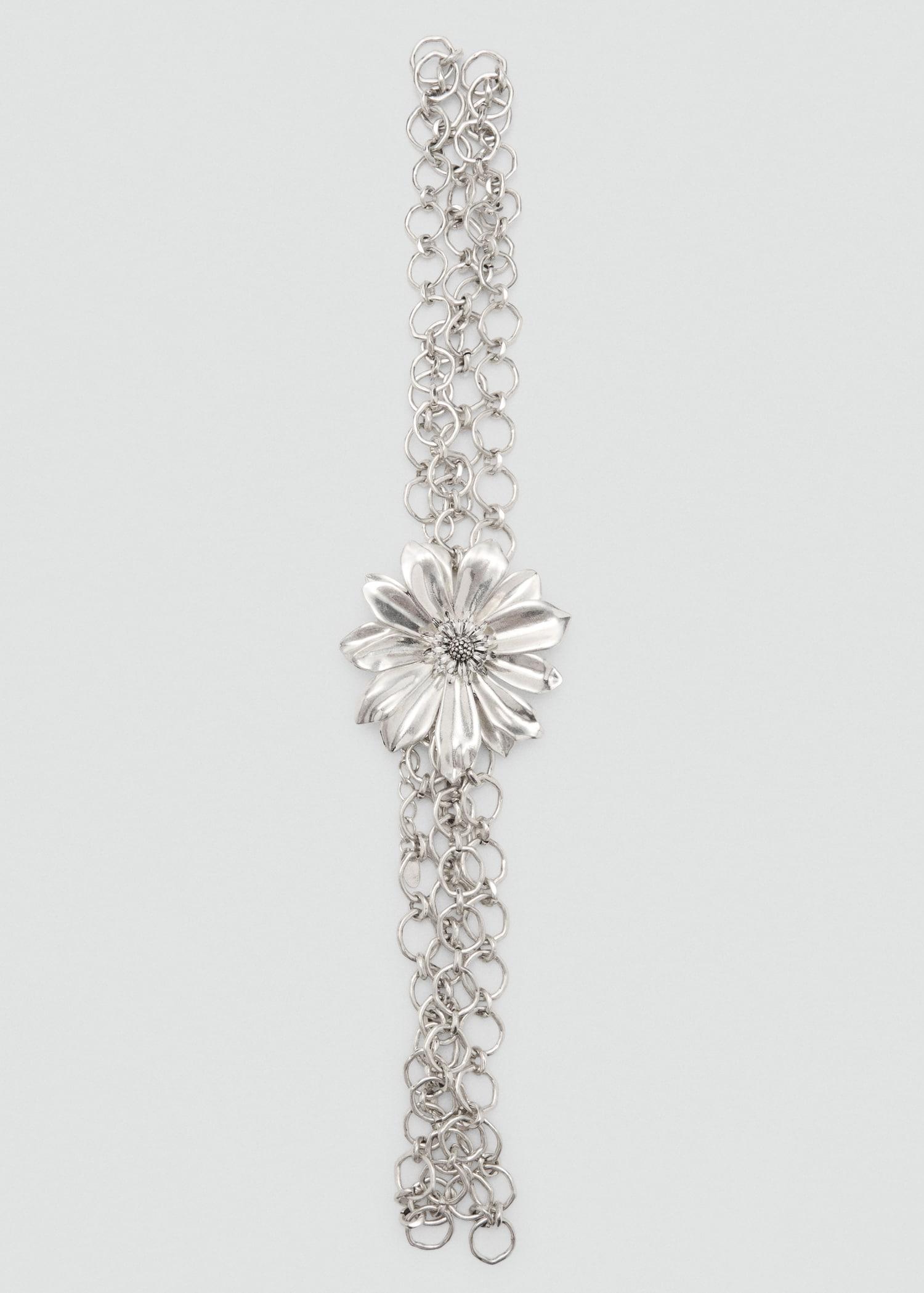 Metal chain flower belt - Women | MANGO USA Product Image