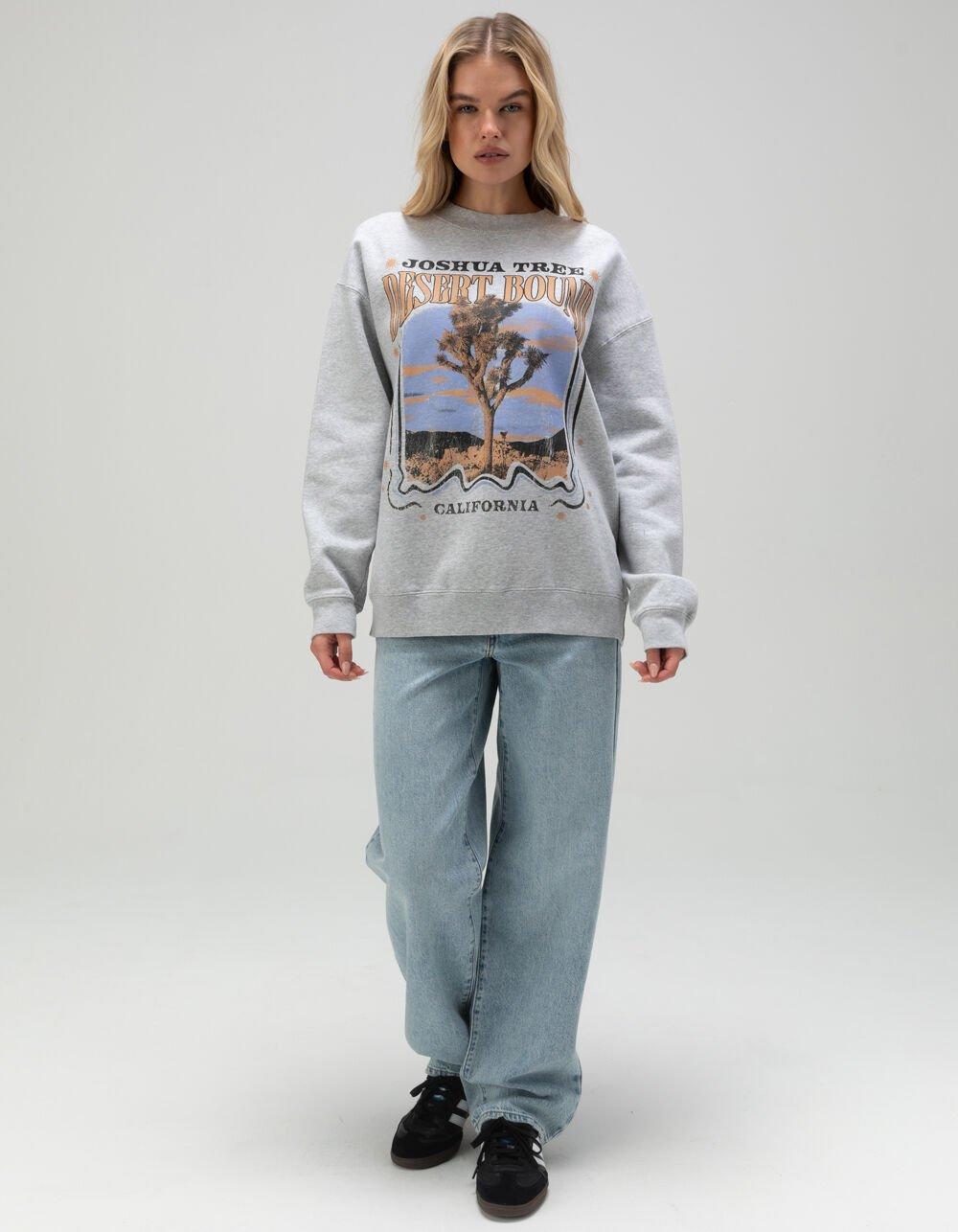 GIRL DANGEROUS Joshua Tree Womens Crewneck Sweatshirt - HEATHER GRAY Product Image