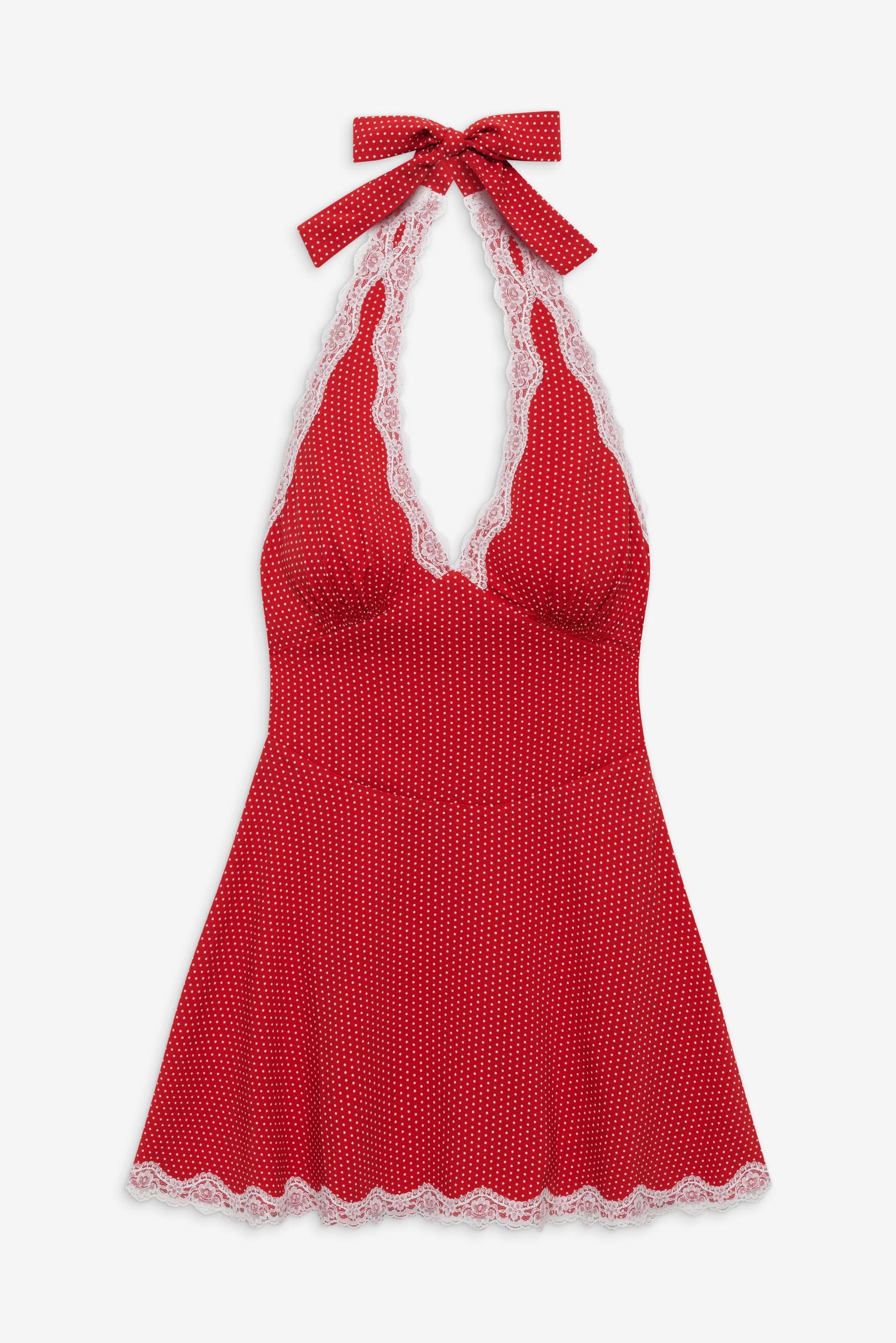 Audrey Polka Dot Mini Dress - Ladybug Product Image