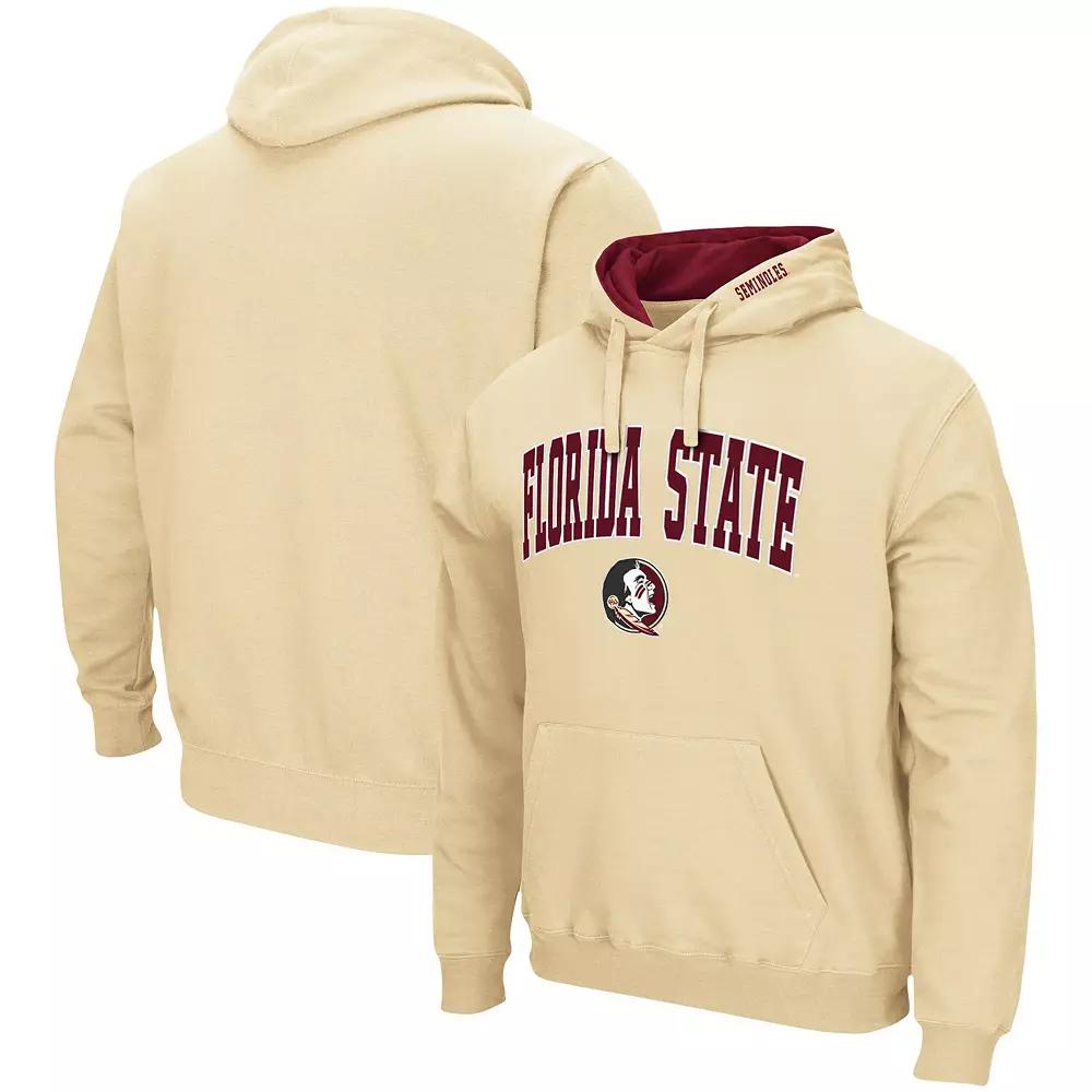 Men's Colosseum Gold Florida State Seminoles Arch & Logo 3.0 Pullover Hoodie,  Product Image