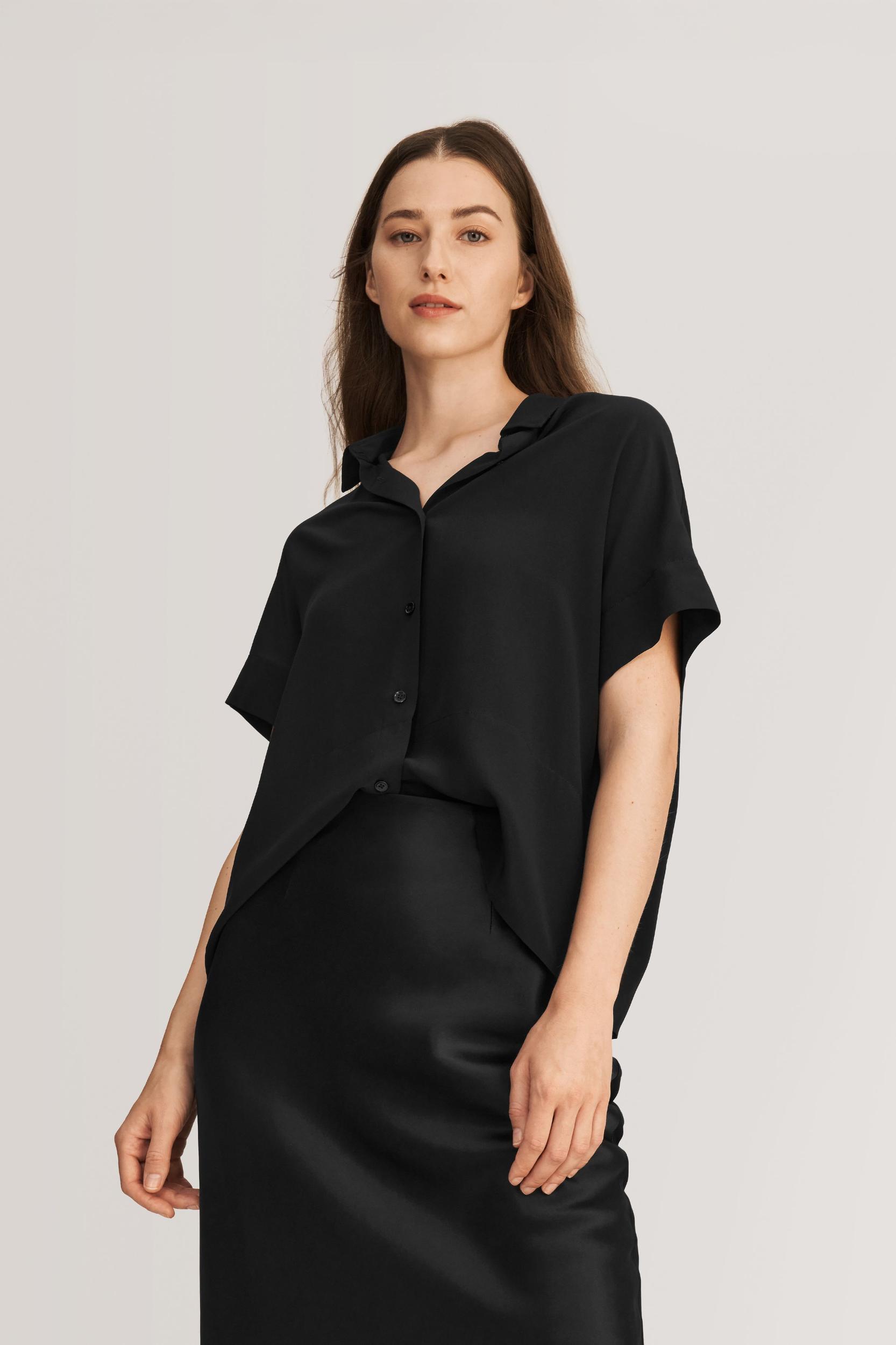 Casual Short Sleeves Loose Silk T-Shirt Product Image