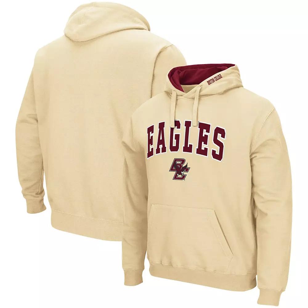 Men's Colosseum Gold Boston College Eagles Arch and Logo Pullover Hoodie,  Product Image