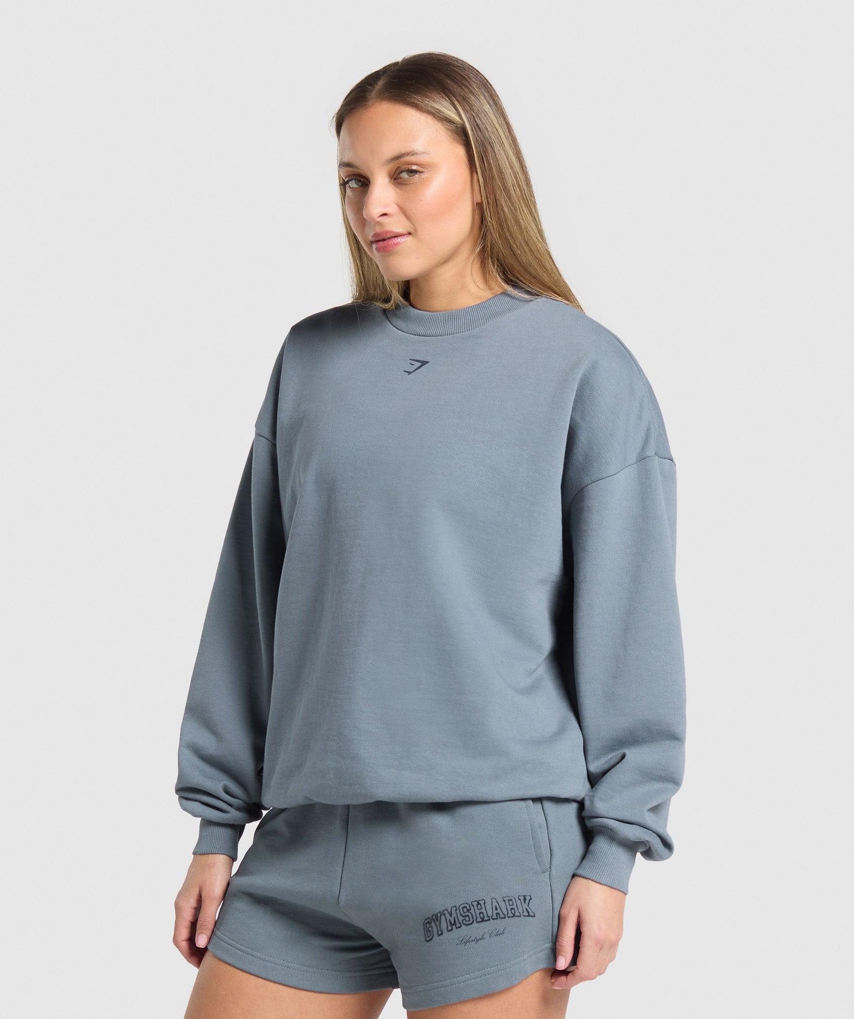 Gymshark Campus Classics Graphic Sweatshirt - Iron Blue Female Product Image