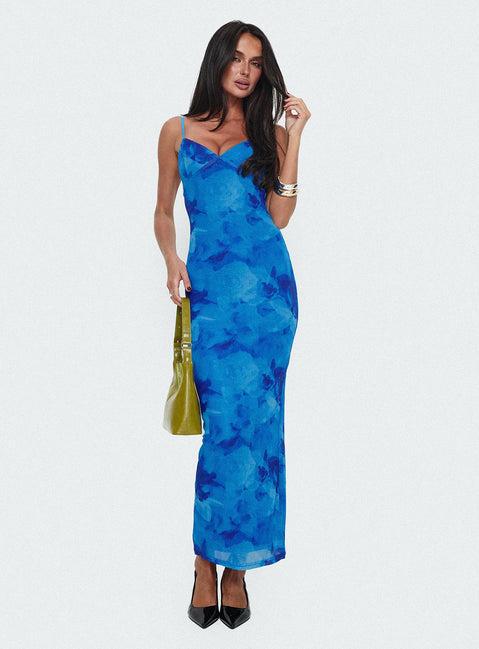 Hathaway Maxi Dress Blue Floral Product Image
