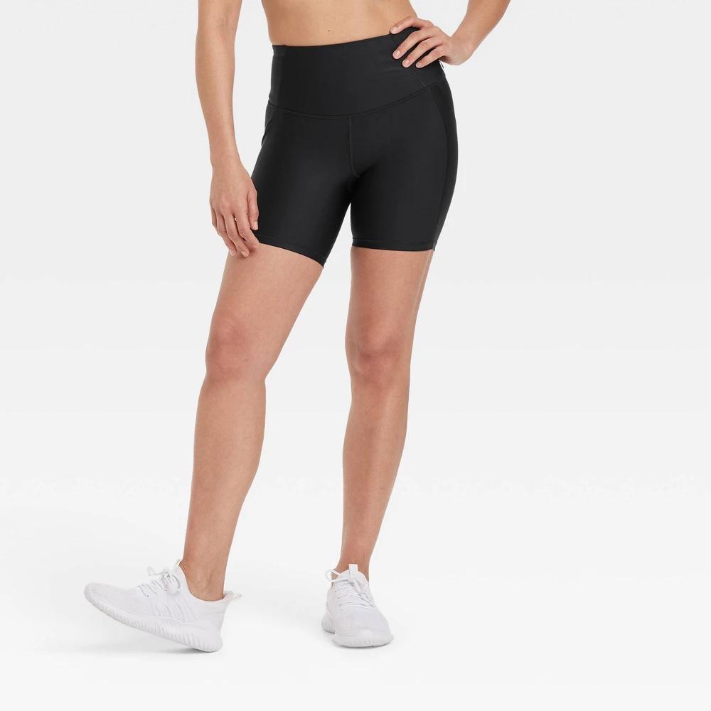 Women's Effortless Support Bike Shorts 6" - All In Motion™ Black L: Moisture Wicking, Quick Drying Product Image