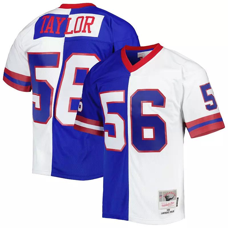 Men's Mitchell & Ness Lawrence Taylor Royal/White New York Giants 1986 Split Legacy Replica Jersey,  Product Image