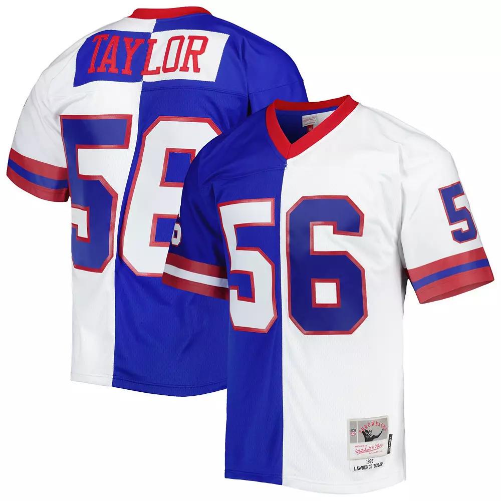 Men's Mitchell & Ness Lawrence Taylor Royal/White New York Giants 1986 Split Legacy Replica Jersey,  Product Image