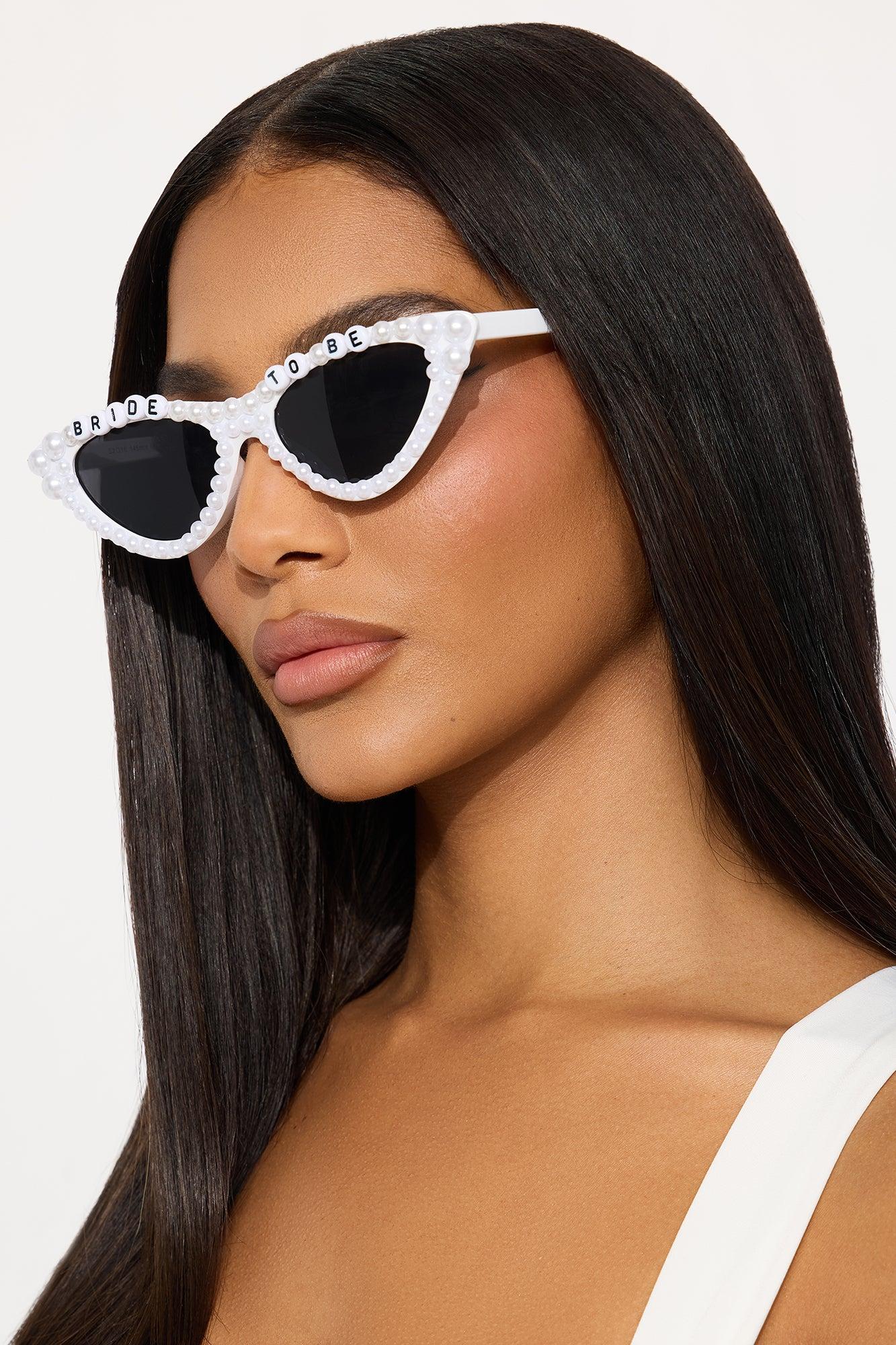 Bride To Be Faux Pearl Sunglasses - White Female Product Image