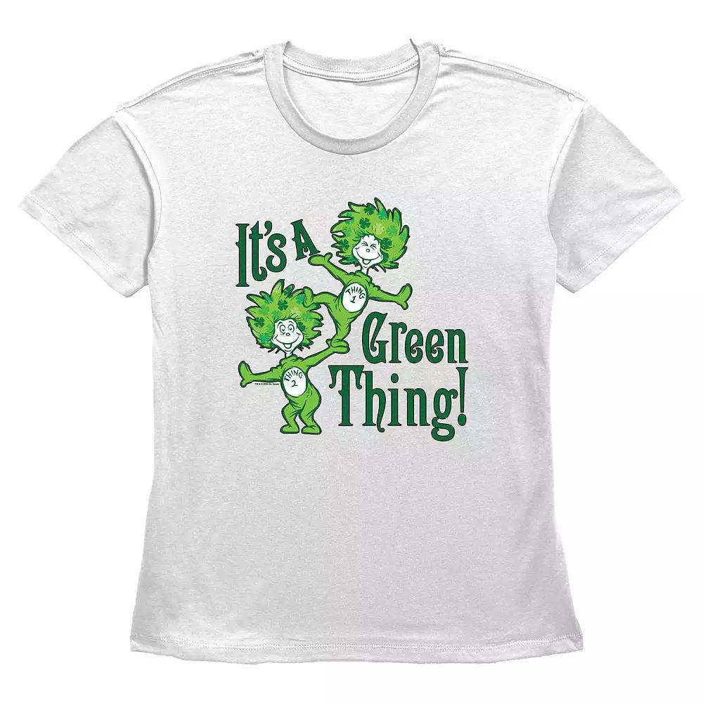 Women's Dr. Seuss Thing 1 And Thing 2 It's A Green Thing Graphic Tee,  Product Image