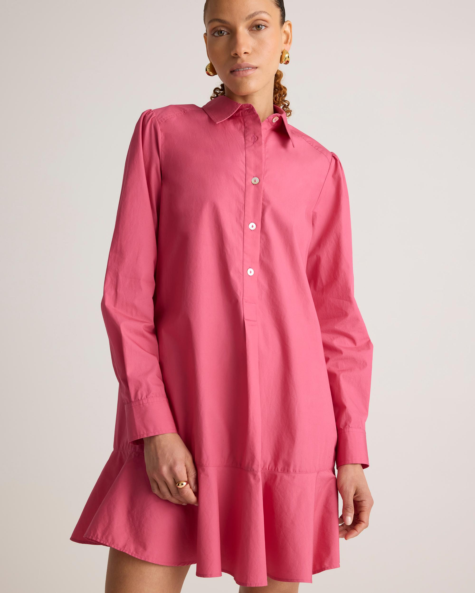 Quince | Women's Poplin Drop Waist Shirt Dress Organic Cotton Product Image