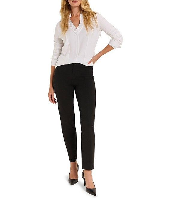 NIC + ZOE Ruffled Around V-Neck Long Sleeve Shirt Product Image