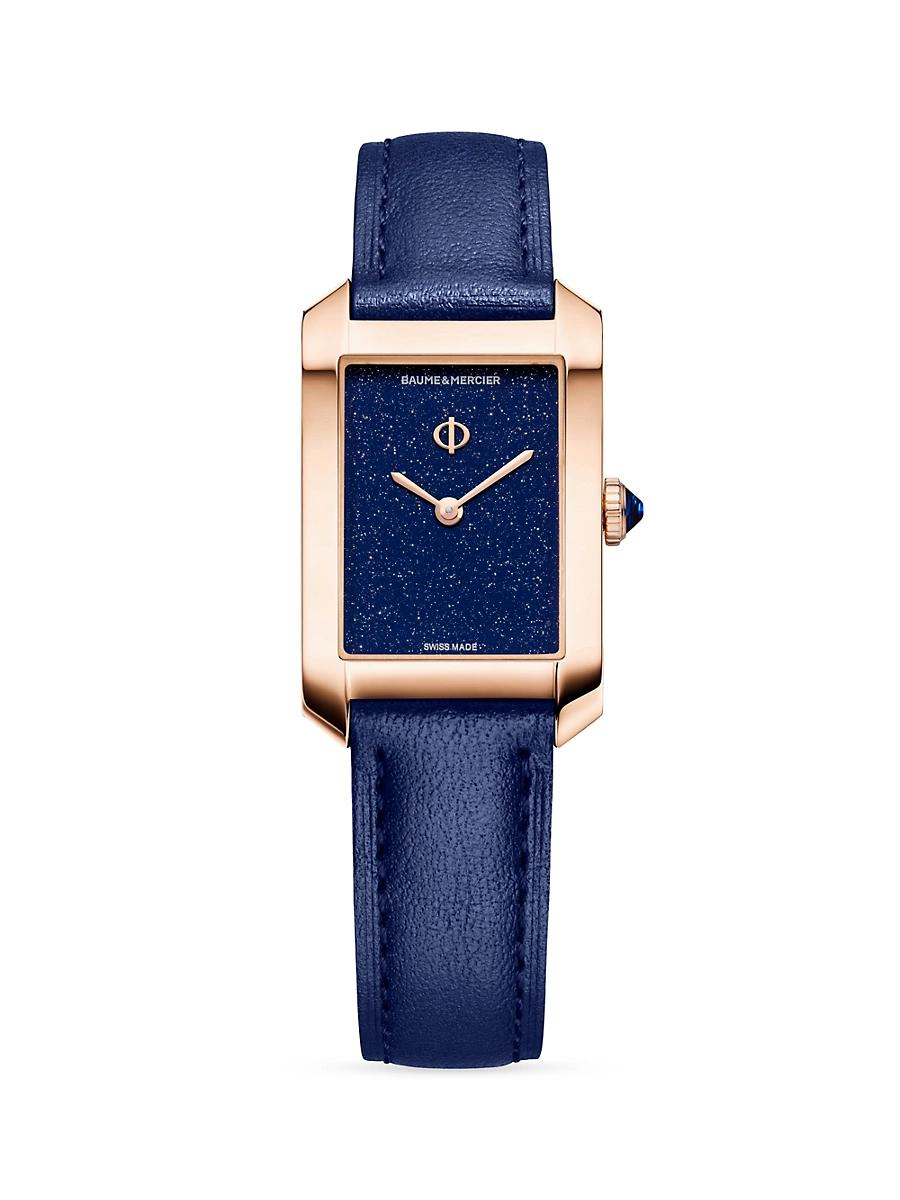 Womens Hampton 18K Rose Gold & Leather Watch Product Image