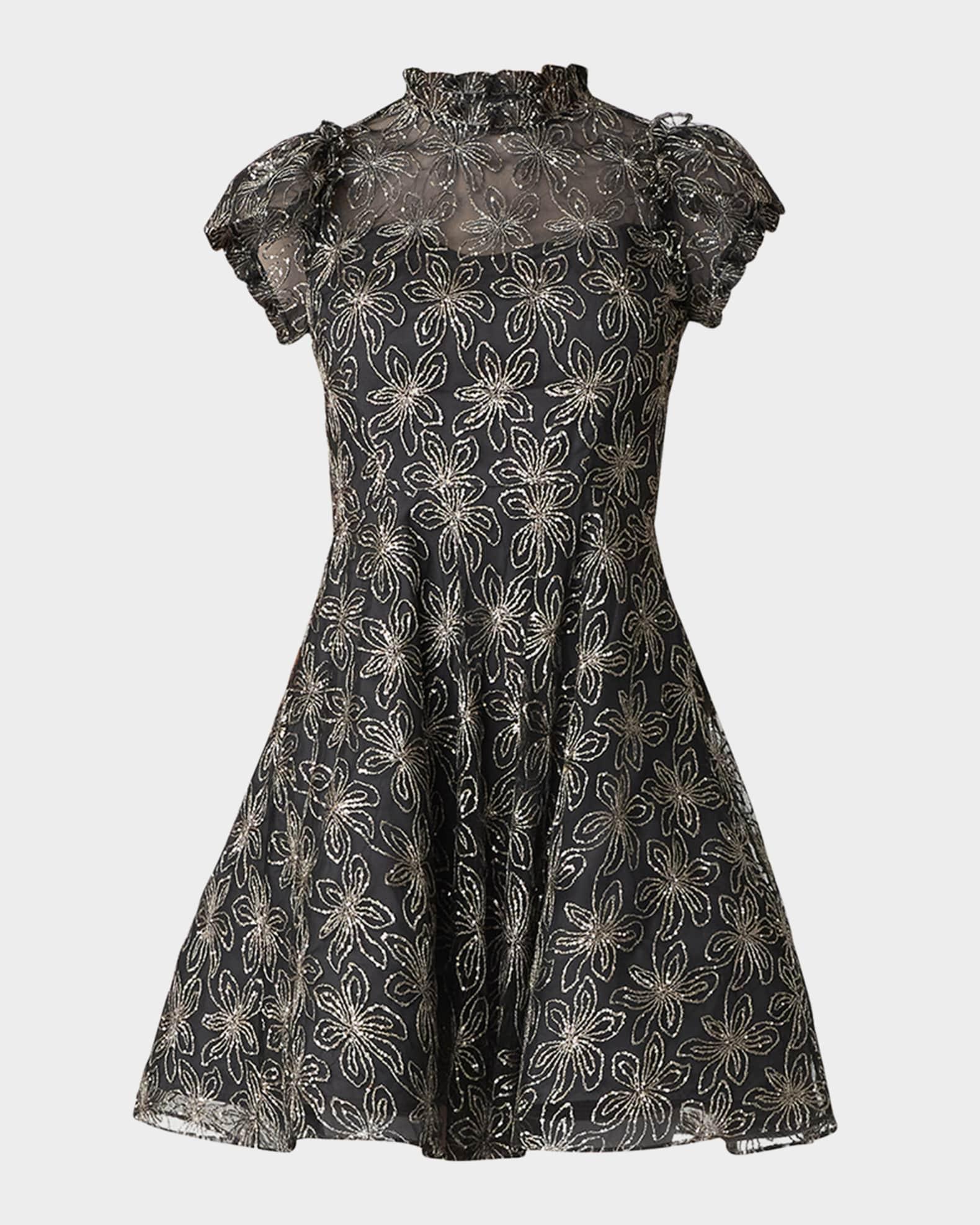 Everlie Sequin Floral-Embroidered Mini Dress Product Image