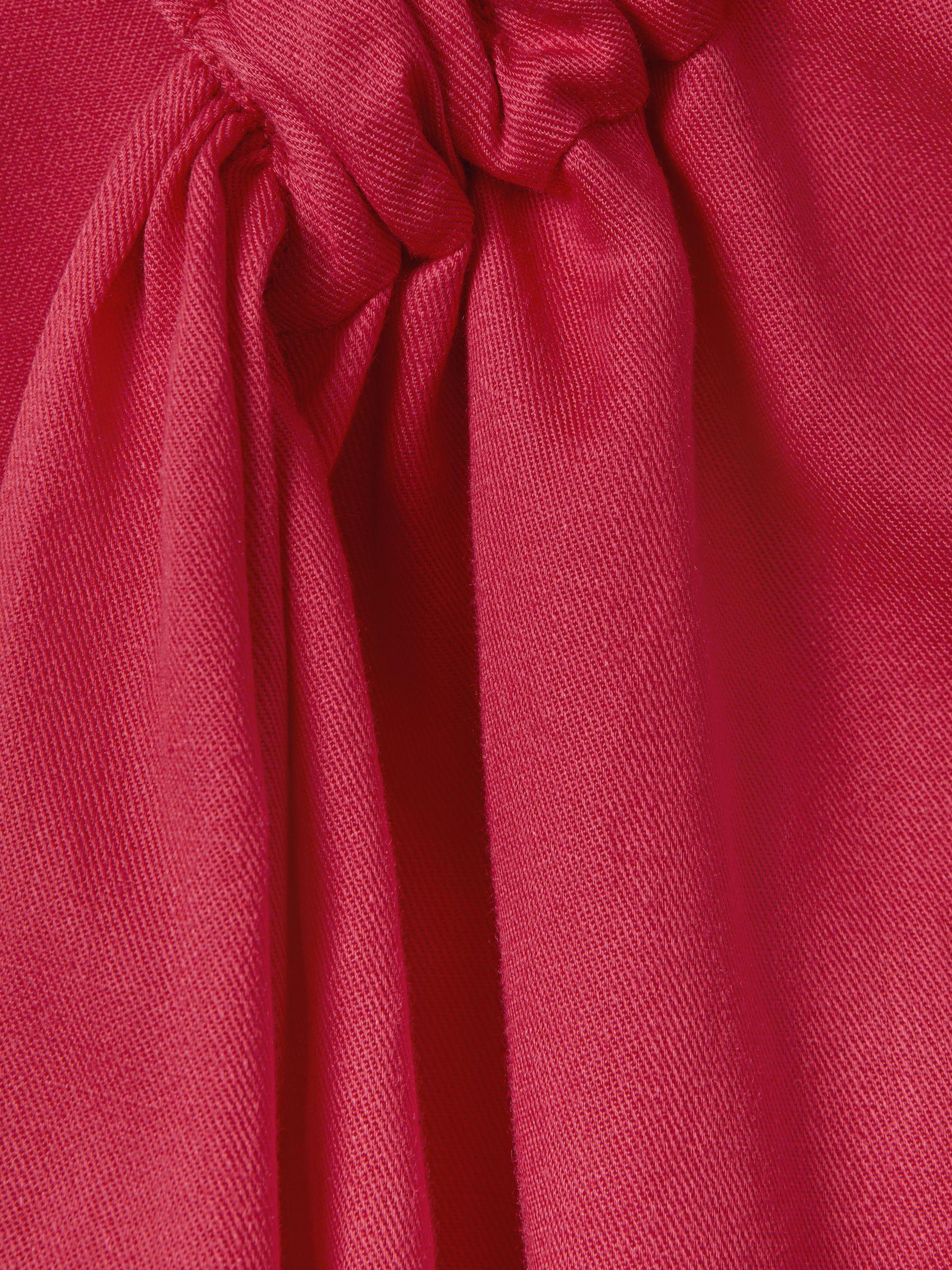 Linen Blend Drape Maxi Dress in Coral Product Image