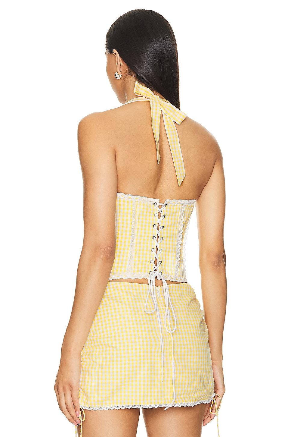 Gingham Lace Corset GUIZIO Product Image