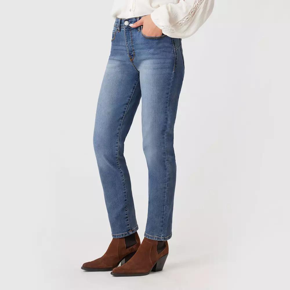 Womens Angels Forever Young Lift High Rise Straight Leg Jeans Silver Product Image