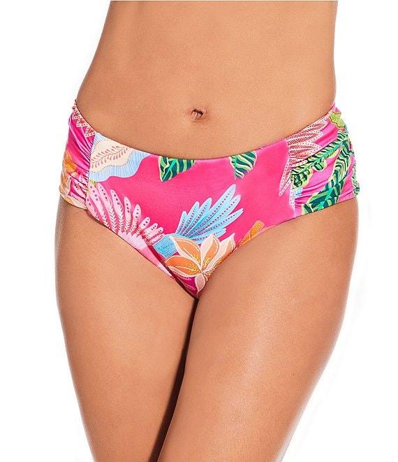 Gibson & Latimer Rainforest Jungle Side Shirred Mid Rise Swim Bottom Product Image