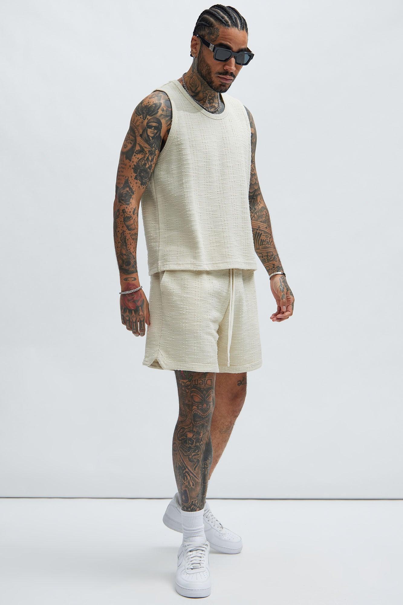 Jordan Textured Tank Top - Off White Product Image