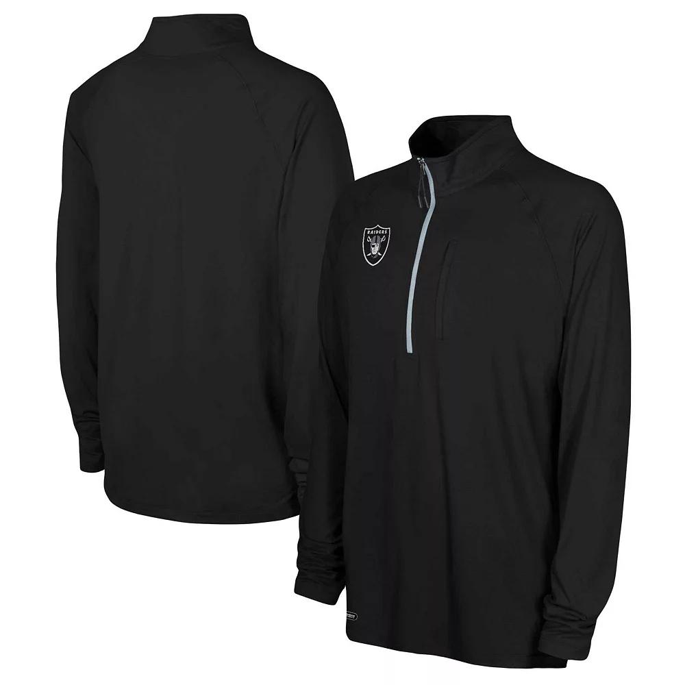 Men's Black Las Vegas Raiders Combine Authentic Raglan Quarter-Zip Top,  Product Image
