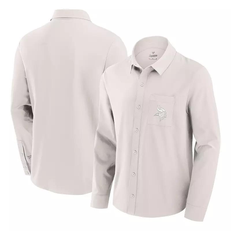 Men's Fanatics Cream Cincinnati Bengals Front Office Long Sleeve Button-Up Shirt,  Product Image