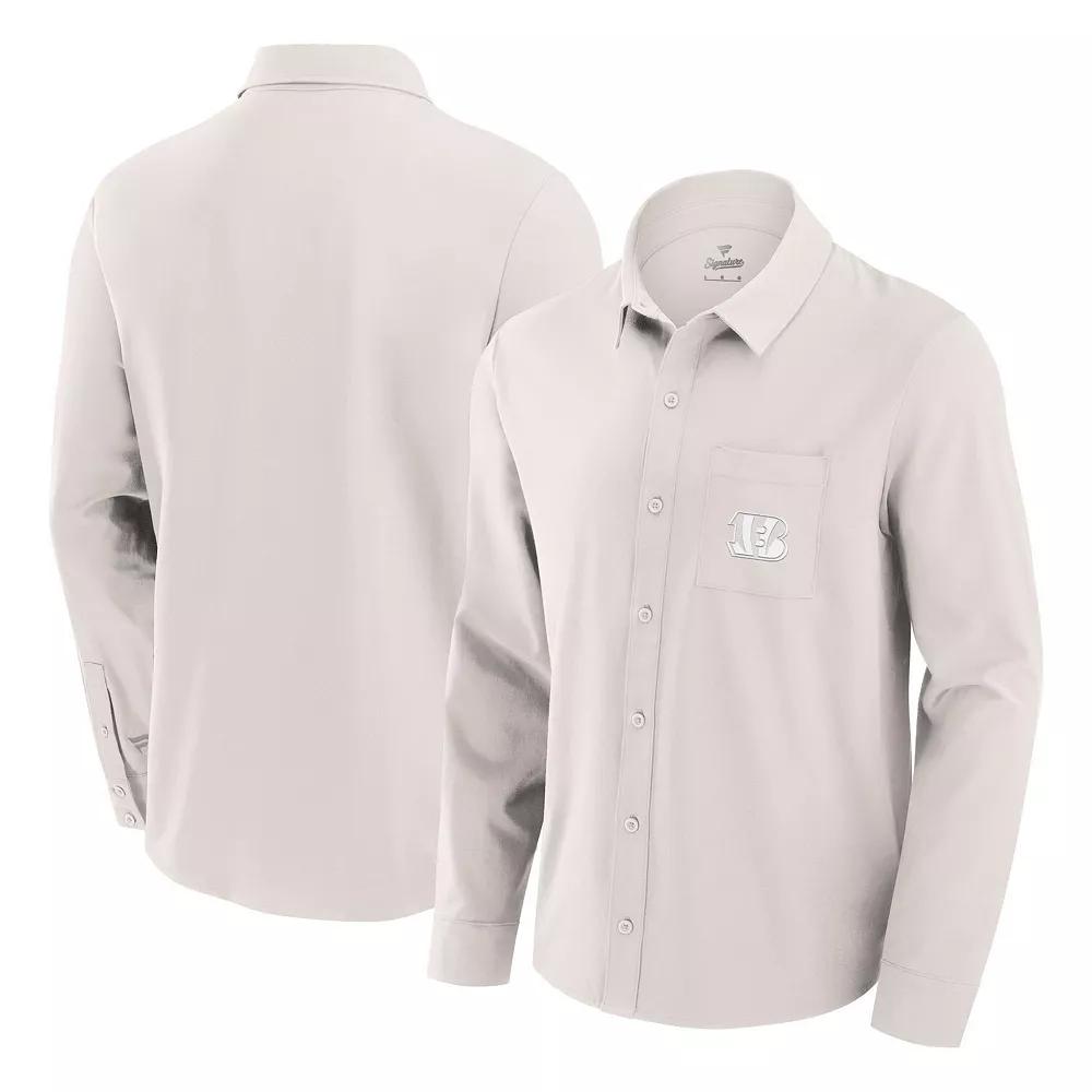 Men's Fanatics Cream Cincinnati Bengals Front Office Long Sleeve Button-Up Shirt,  Product Image